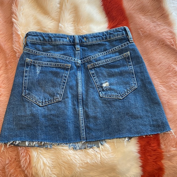 Free People Denim a-line mini skirt distressed - Picture 10 of 10